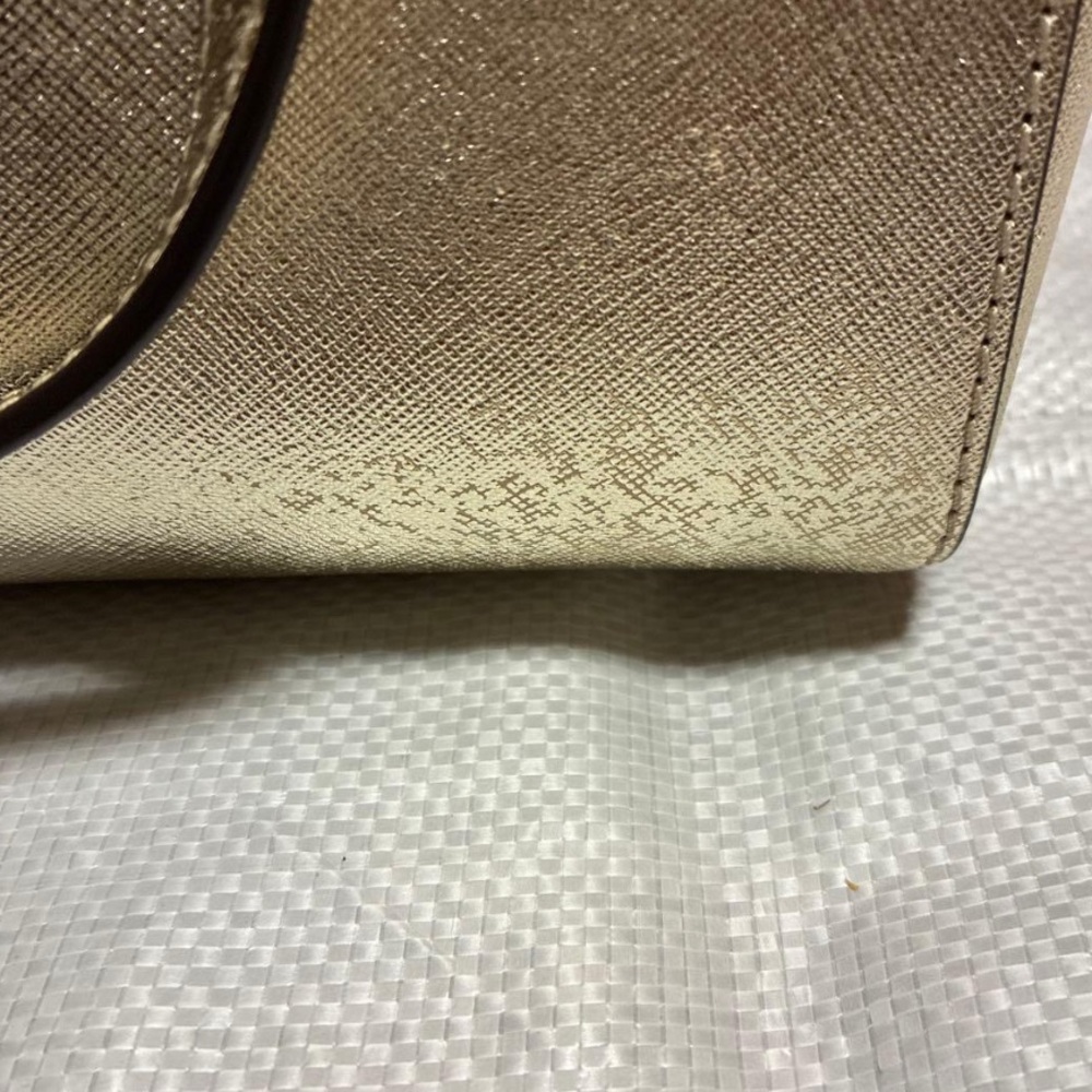 Tory Burch Metallic Rose Gold Saffiano Leather Satchel - Picture 4 of 7